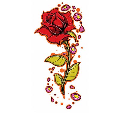 Red Rose Design Water Transfer Temporary Tattoo(fake Tattoo) Stickers NO.11481